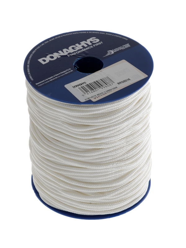 Donaghys 16 Plait Polyester Cord 3.5mm x 100m White