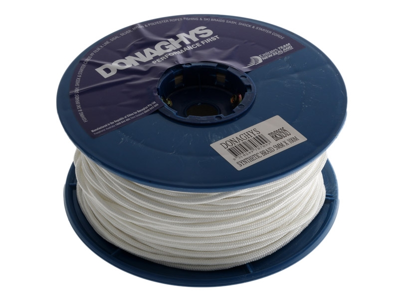 Donaghys 16 Plait Polyester Cord 5mm x 100m White