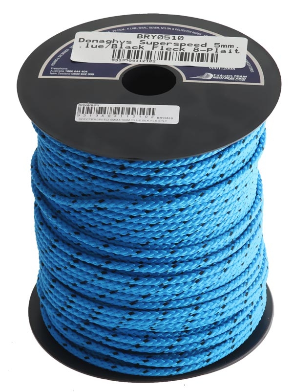 Donaghys Superspeed Yacht Braid Rope 5mm Blue/Black Fleck - Per Metre