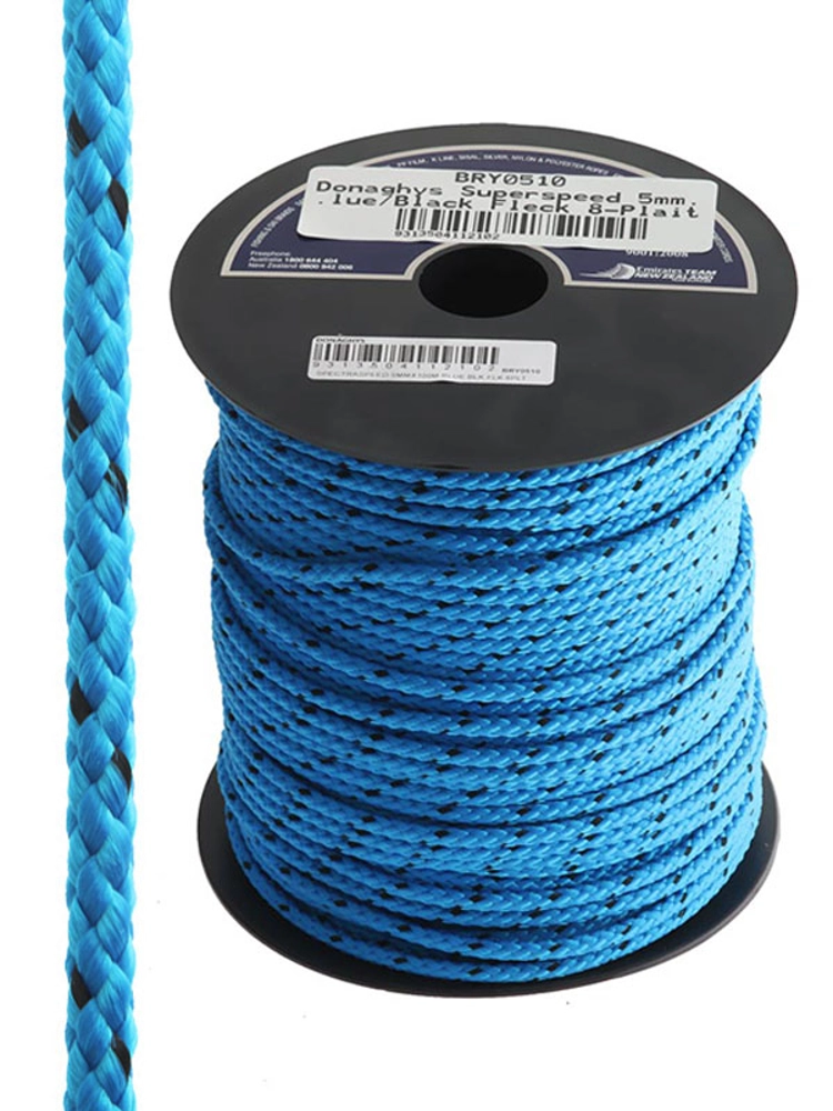 Donaghys Superspeed Yacht Braid Rope 5mm Blue/Black Fleck - Per Metre Donaghys Superspeed Yacht Braid Rope 5mm Blue/Black Fleck - Per Metre