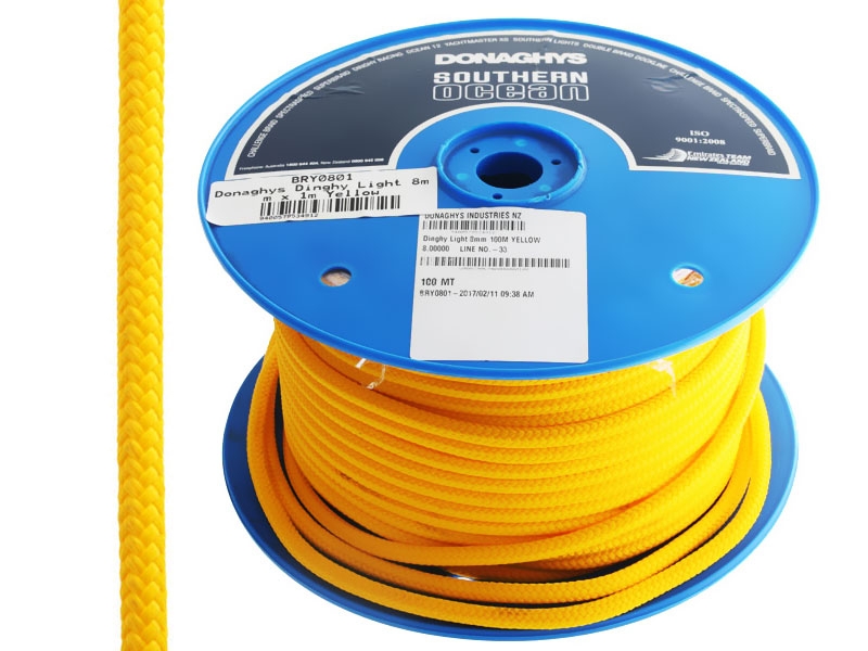 Donaghys Dinghy Light Line 8mm x 1m Yellow