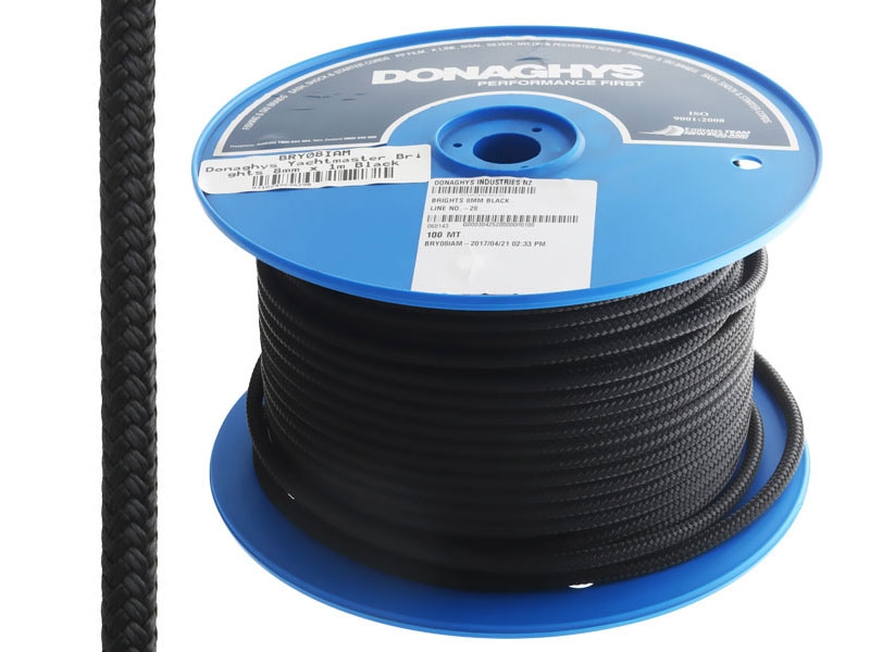 Donaghys Yachtmaster Brights Yacht Braid Rope - Per Metre 8mm Black