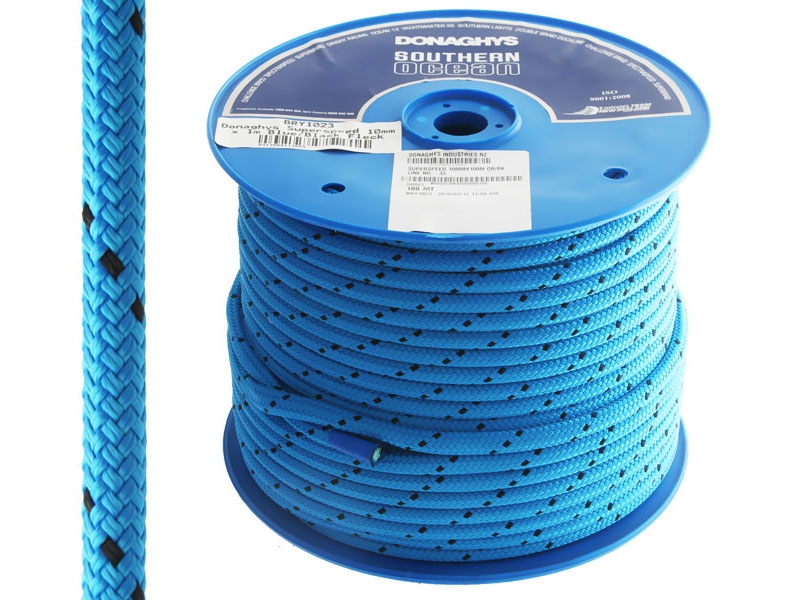 Donaghys Superspeed Yacht Braid Rope 10mm Blue/Black Fleck - Per Metre