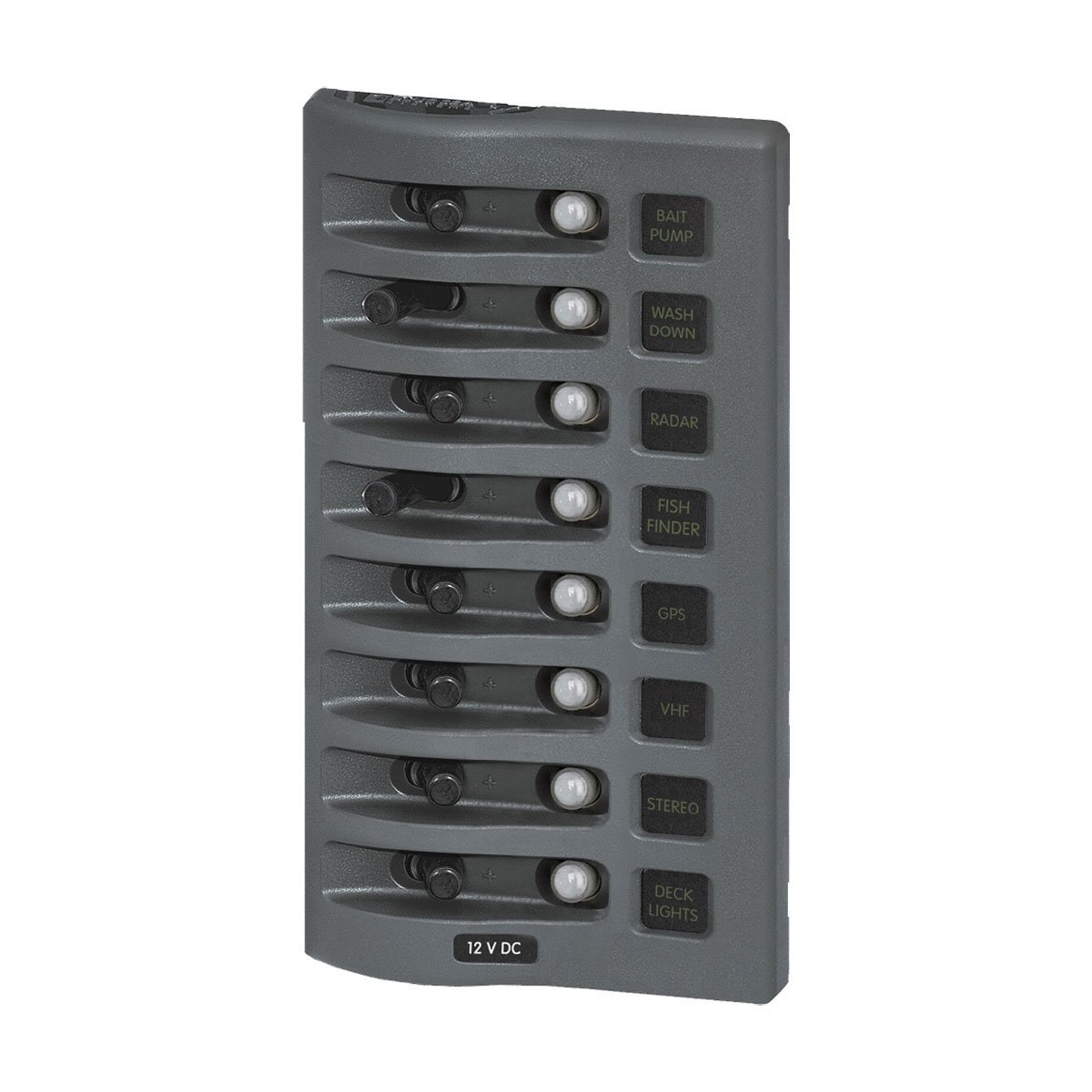 Blue Sea Weatherdeck Switch Panel 8 Position Circuit Breaker