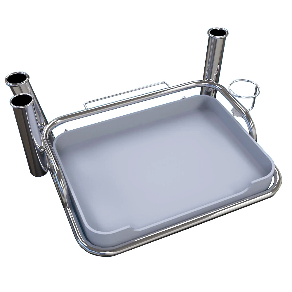 Manta Medium Bait Station with 3 Rod Holders and 1 Can Holder fits A Frame Ski Pole