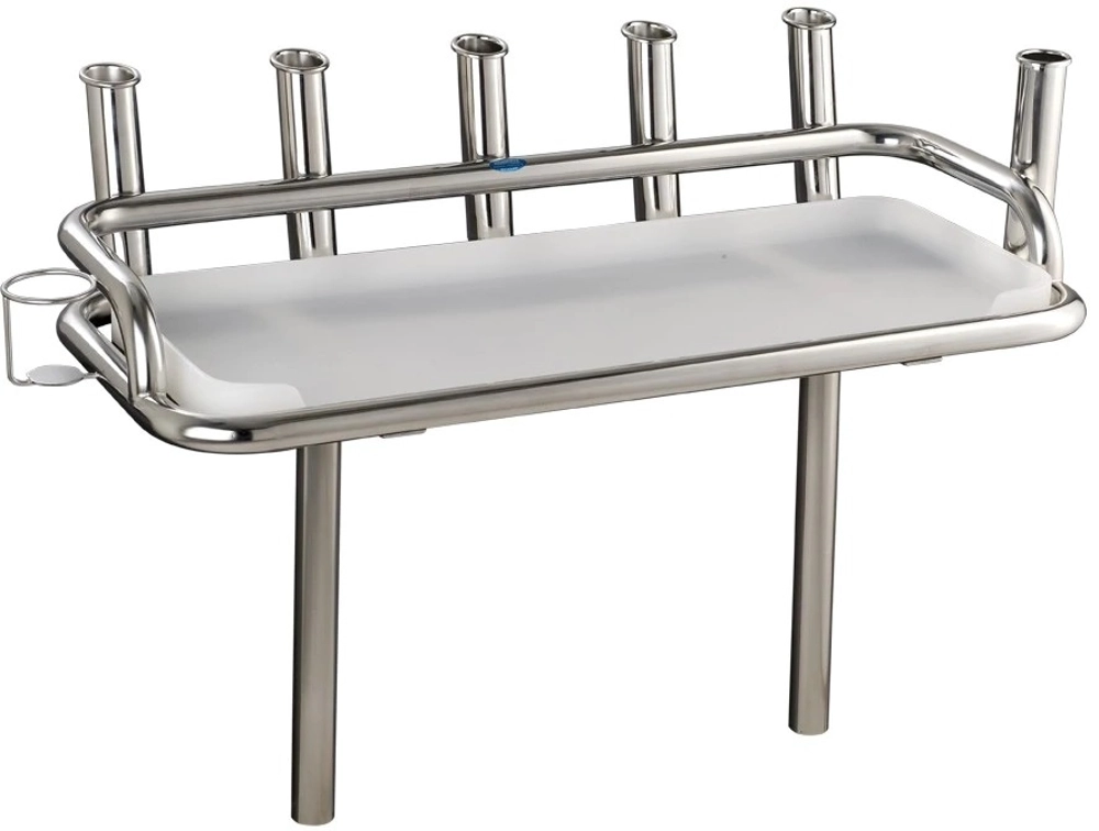 Manta BS800SF Heavy Duty Bait Station with 6 Rod Holders incl Can Holder 2 Folding Skinny Legs and Sockets Manta BS800SF Heavy Duty Bait Station with 6 Rod Holders incl Can Holder 2 Folding Skinny Legs and Sockets