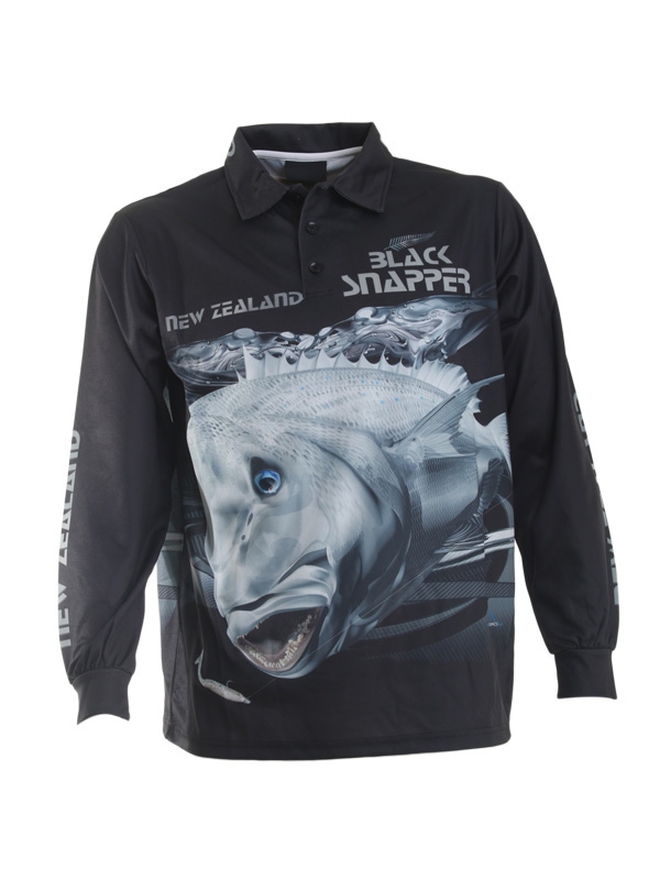 Mad About Fishing Black Snapper Long Sleeve Shirt S