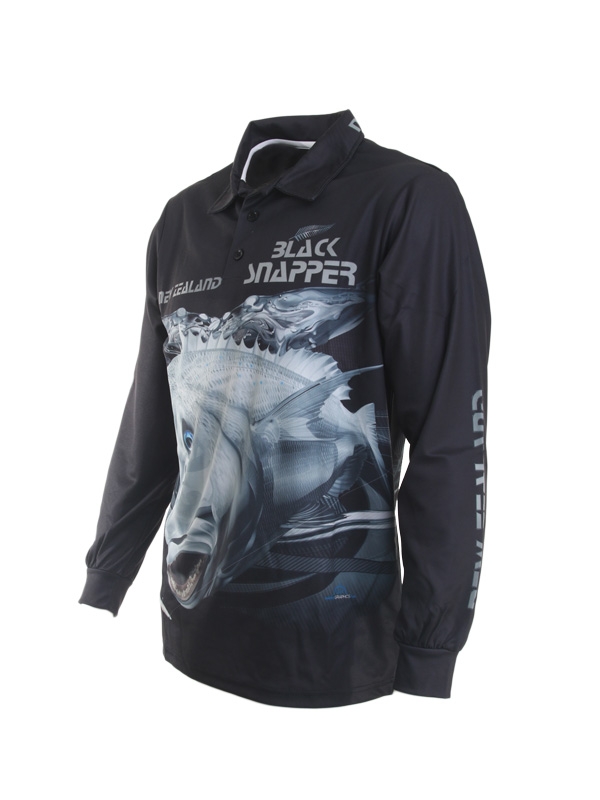 Mad About Fishing Black Snapper Long Sleeve Shirt 2XS
