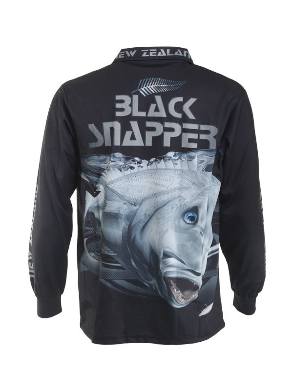Mad About Fishing Black Snapper Long Sleeve Shirt M