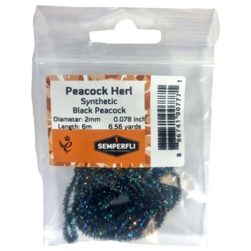 Semperfli Synthetic Peacock Herl Chenille 2mm Black
