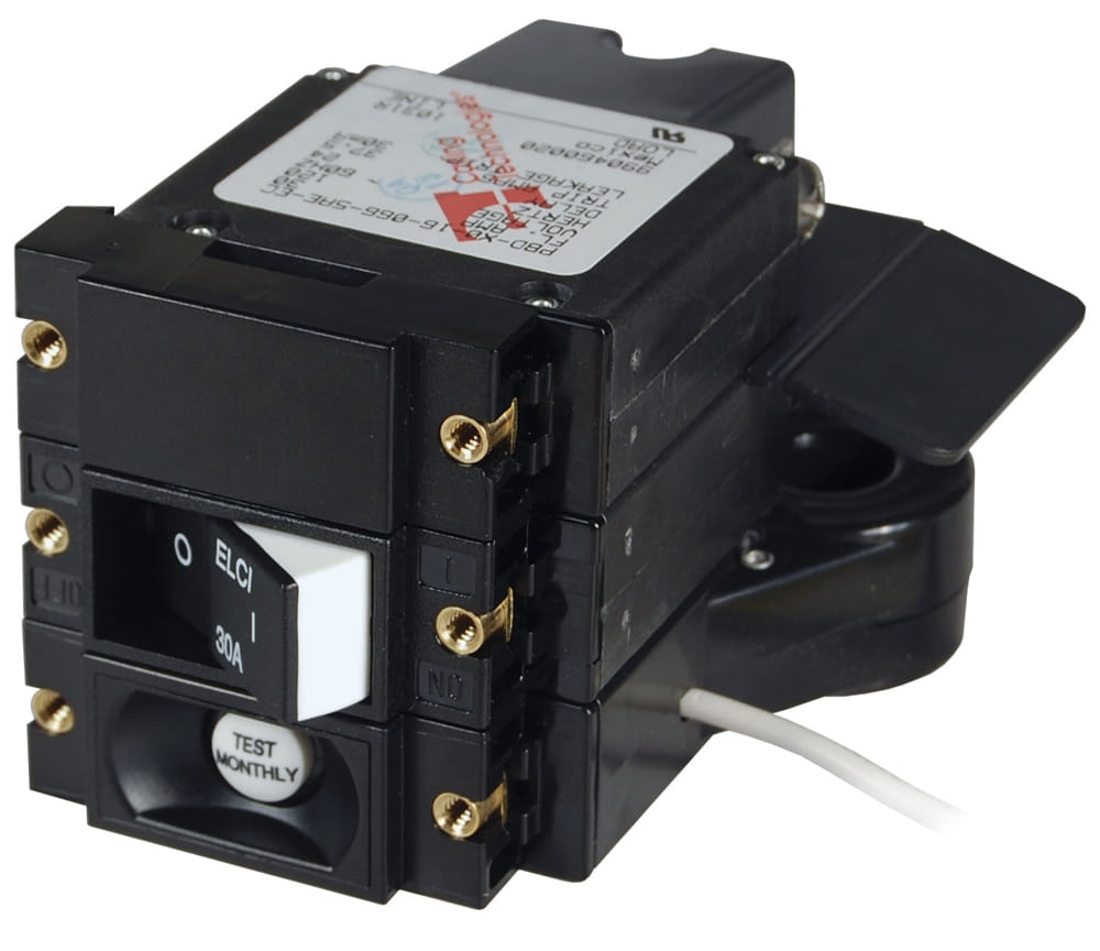 Blue Sea A-Series ELCI 30A 120v AC Double Pole Main Circuit Breaker Flat Rocker