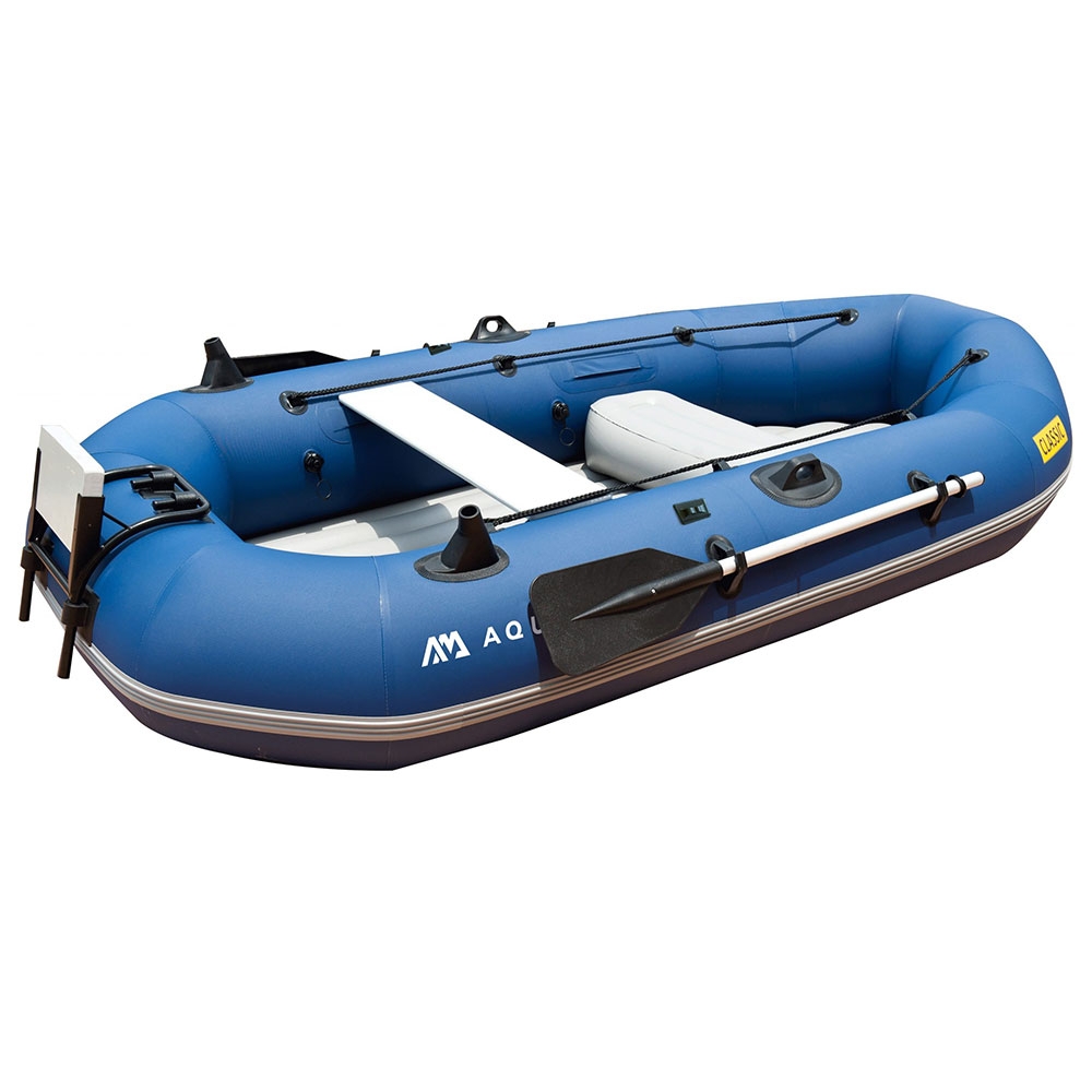 Aqua Marina Classic Sports 3-Person Inflatable Fishing Boat with Engine Motor Mount 9ft 10in