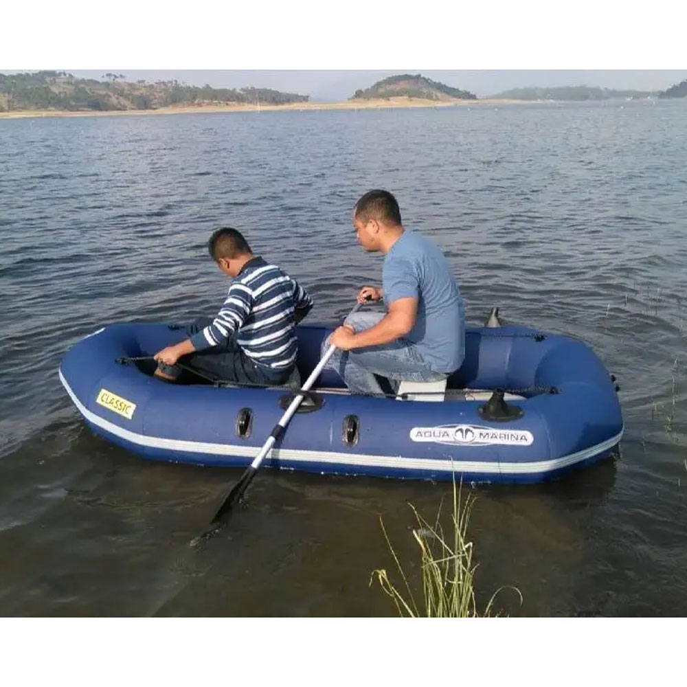 Aqua Marina Classic Sports 3-Person Inflatable Fishing Boat with Engine Motor Mount 9ft 10in