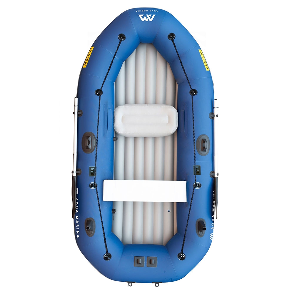 Aqua Marina Classic Sports 3-Person Inflatable Fishing Boat with Engine Motor Mount 9ft 10in