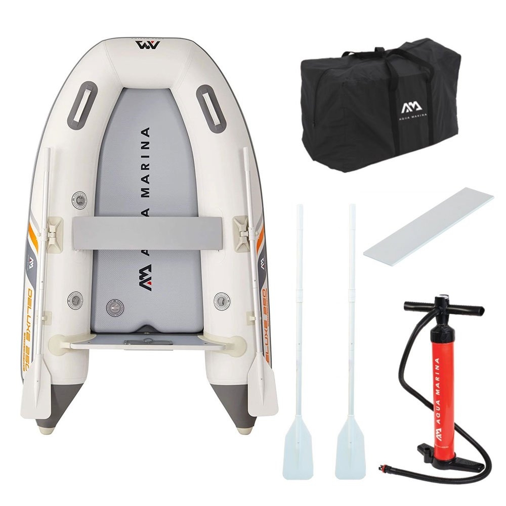 Aqua Marina U-Deluxe 250 3-Person Inflatable Speed Boat with Rigid Floor 8ft 2in