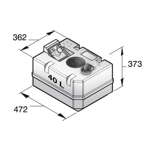 VETUS Rigid Waste Water Tank 40L with Connections
