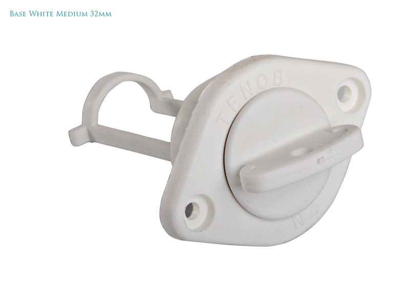 Nylon Boat Bung Drain Plug and Base White Medium 32mm