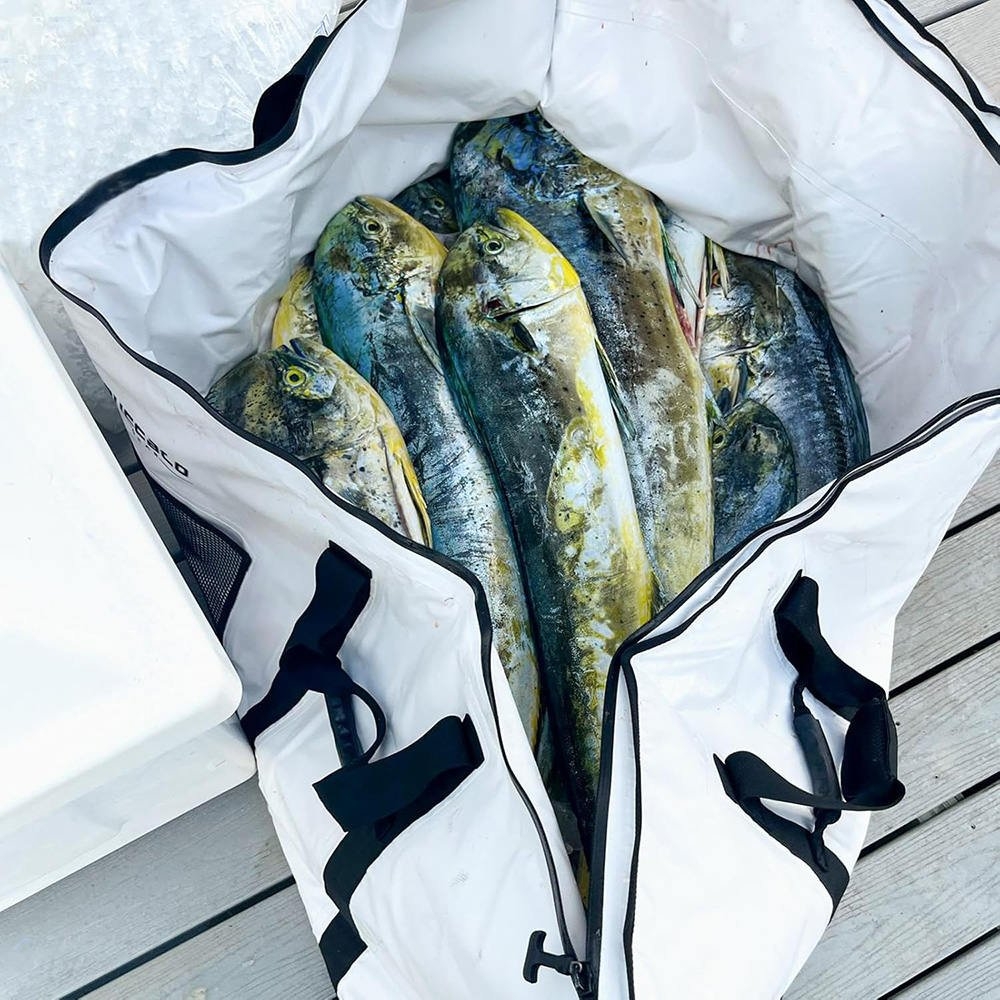 Buffalo Gear Insulated Fish Cooler Bag Flat Bottom 80L White