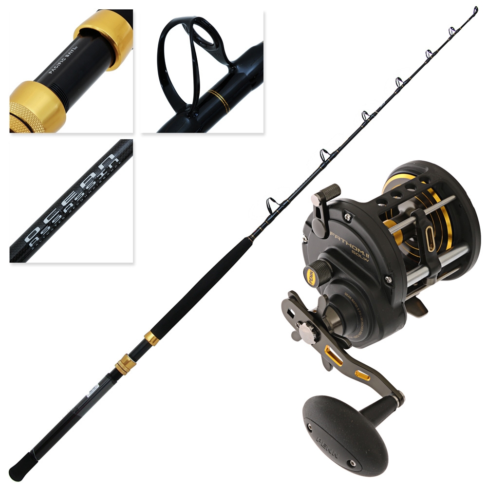 PENN Fathom II 50 Ocean Assassin Runner Level Wind Game Combo 5ft 4in 24kg 1pc