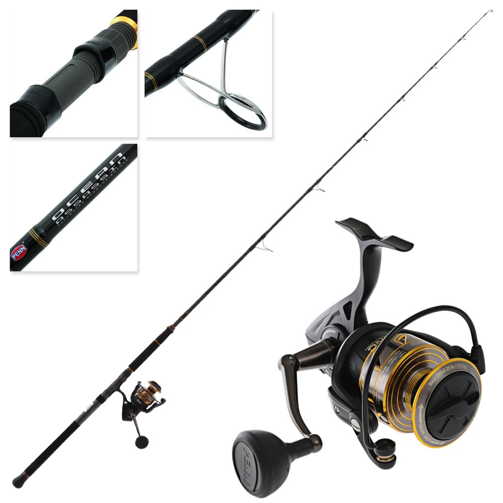 PENN Battle III 6000 Ocean Assassin 742MH Spin Combo 7ft 7in PE4-6 2pc