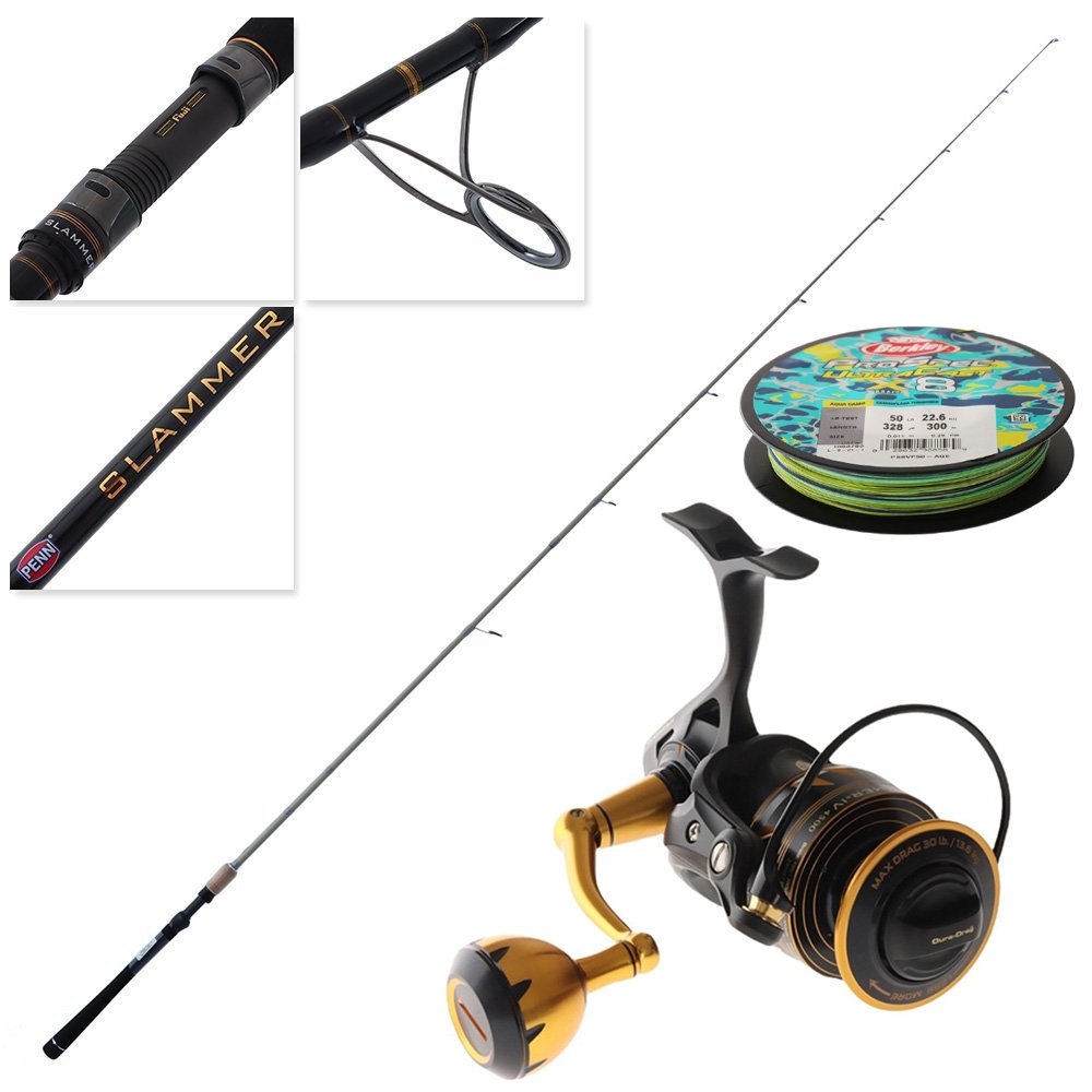 PENN Slammer 4500 IV Heavy Duty Soft Bait Combo incl Braid 30-50lb 7ft 6in 2pc