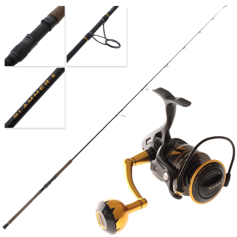 PENN Slammer IV 6500 Slammer II 802H Inshore Spin Combo 8ft PE4-6 2pc