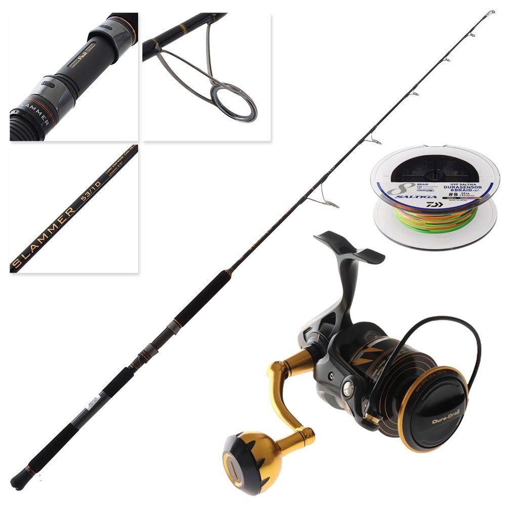 PENN Slammer 7500 IV Heavy Duty Jigging Combo incl Braid 80-130lb 5ft 3in 1pc