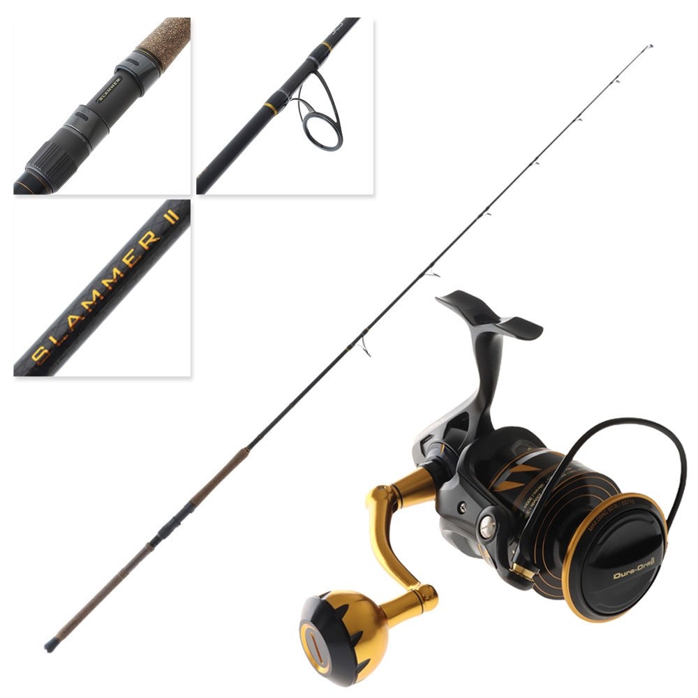 PENN Slammer IV 7500 Slammer II 832XXH Inshore Spin Combo 8ft 3in PE5-8 2pc