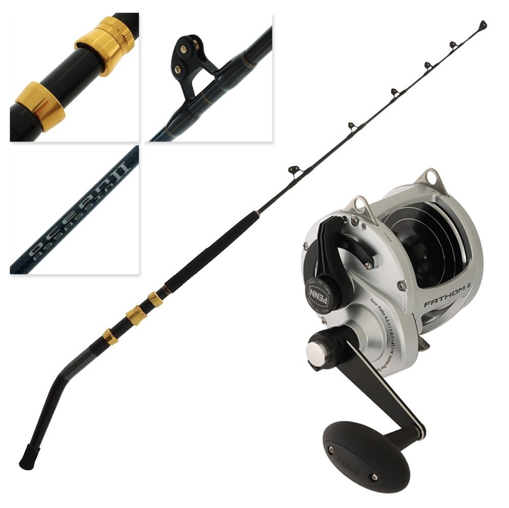PENN Fathom II 80 Ocean Assassin II Bent Butt Roller Game Combo 5ft 5in 37kg 2pc