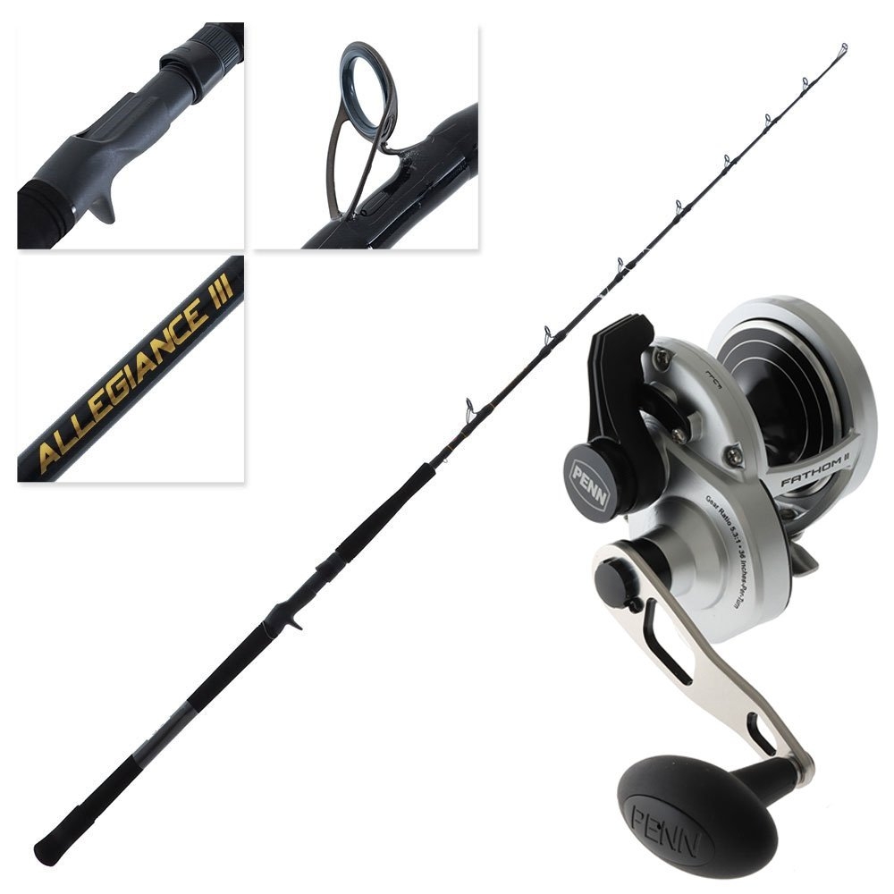 PENN Fathom II 25N Allegiance III 511H Lever Drag Jig Combo 5ft 1in PE5-8 1pc
