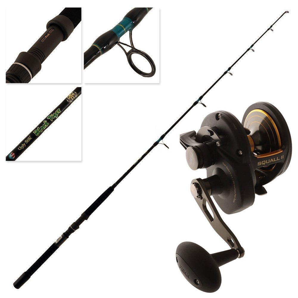 PENN Squall 40 Lever Drag Ugly Stik Black Tiger Boat Combo 7ft 25kg 2pc