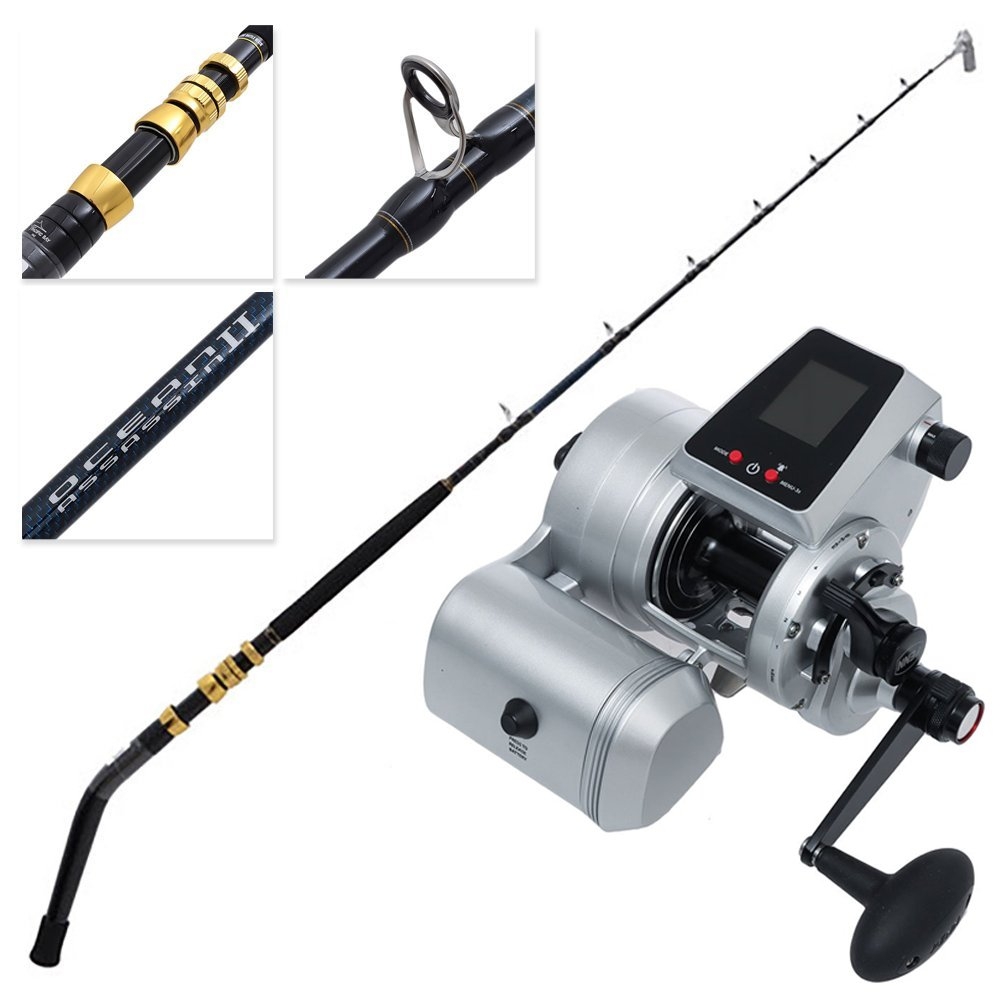 PENN Fathom 50 Wireless Ocean Assassin II Deep Drop Electric Game Combo with Battery 5ft 10in PE 5-8 2pc