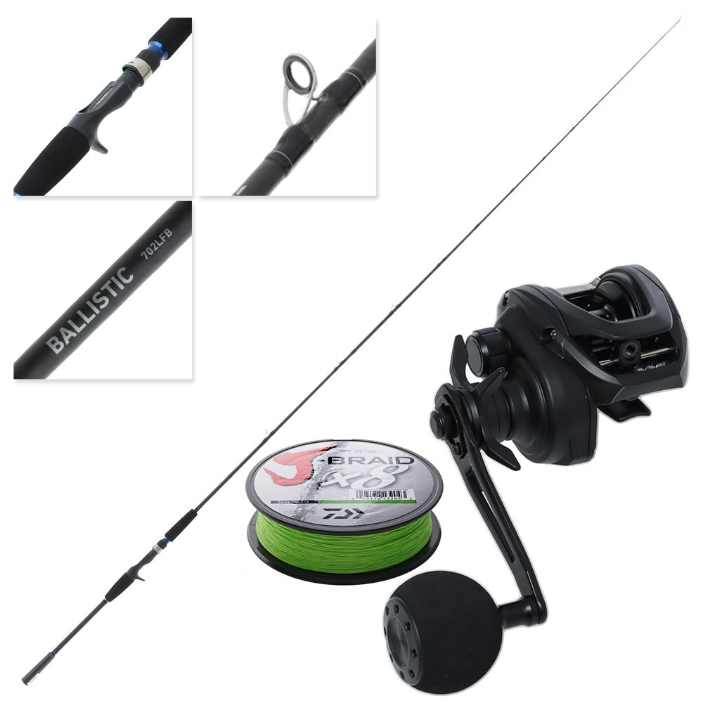 Daiwa Saltist X 150 Ballistic 702LFB-NZ Baitcast Combo 7ft 4-8kg 2pc with J-Braid
