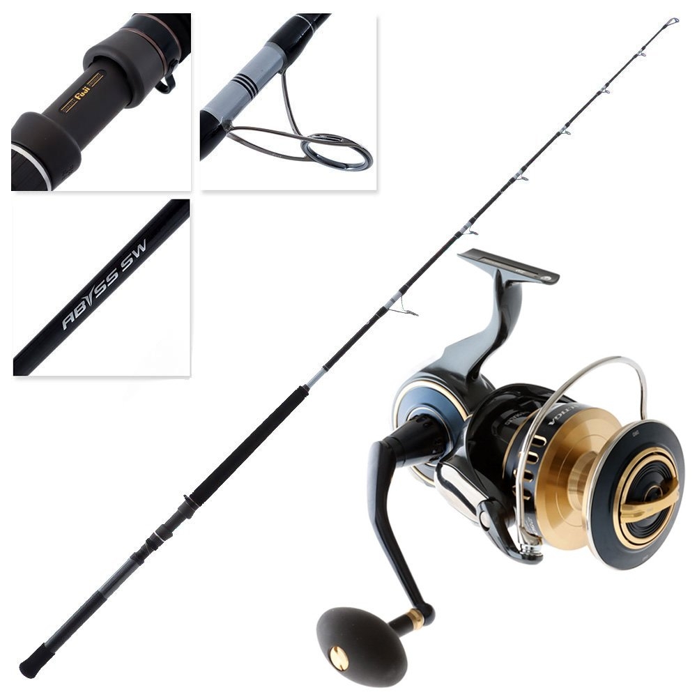 Daiwa Saltiga 25000P Shimano Abyss Game Tuna Combo incl Harness Lugs 6ft 4in 100lb