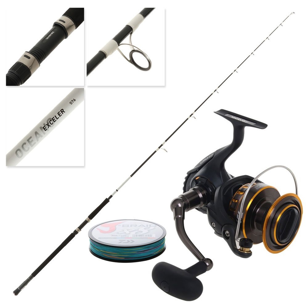 Daiwa BG16 5000 Exceler Oceano Topwater Combo with Braid 7ft 6in PE5 2pc
