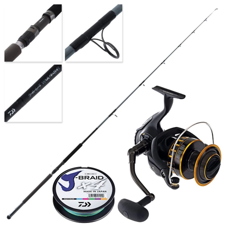 Daiwa BG16 6500 TD Saltwater Stickbait Spin Combo with Braid 8ft PE8 2pc