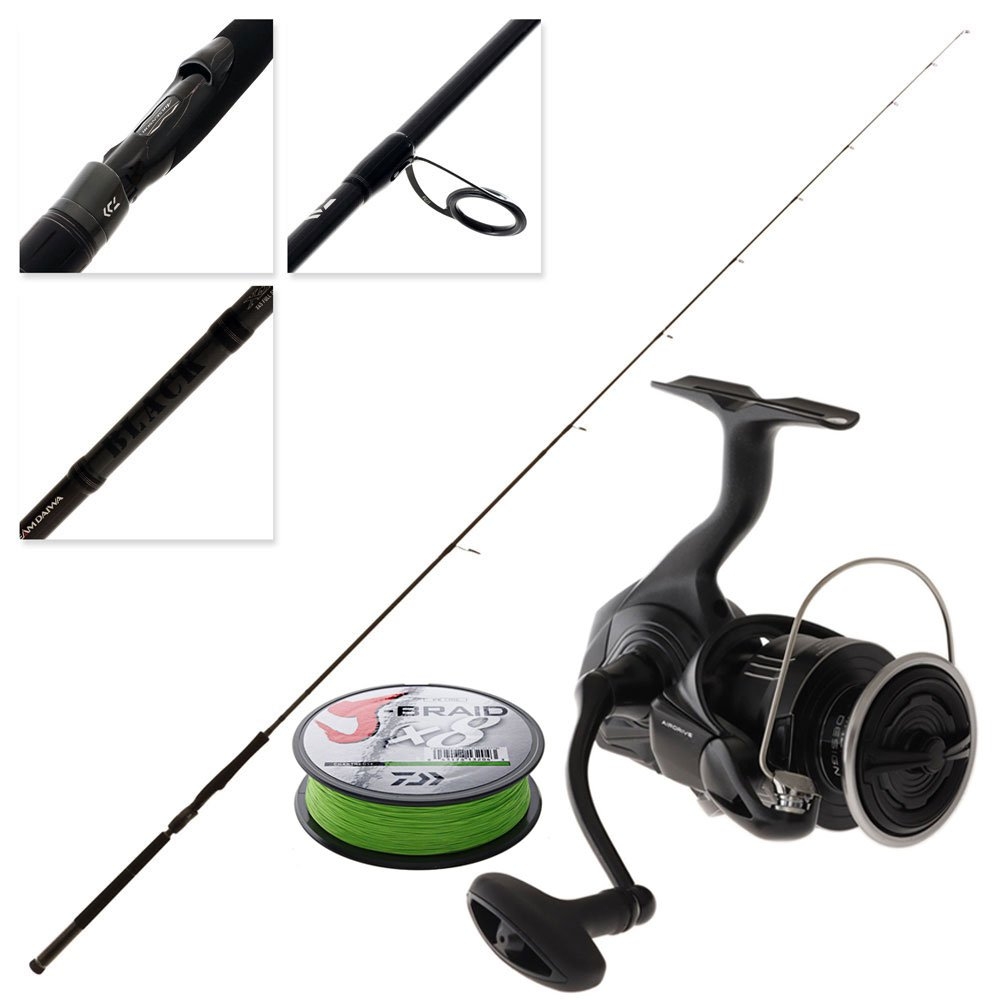 Daiwa TD Black MQ 3000D IV BaitJunkie Softbait Spin Combo with Braid 7ft 10in 4-8kg 2pc