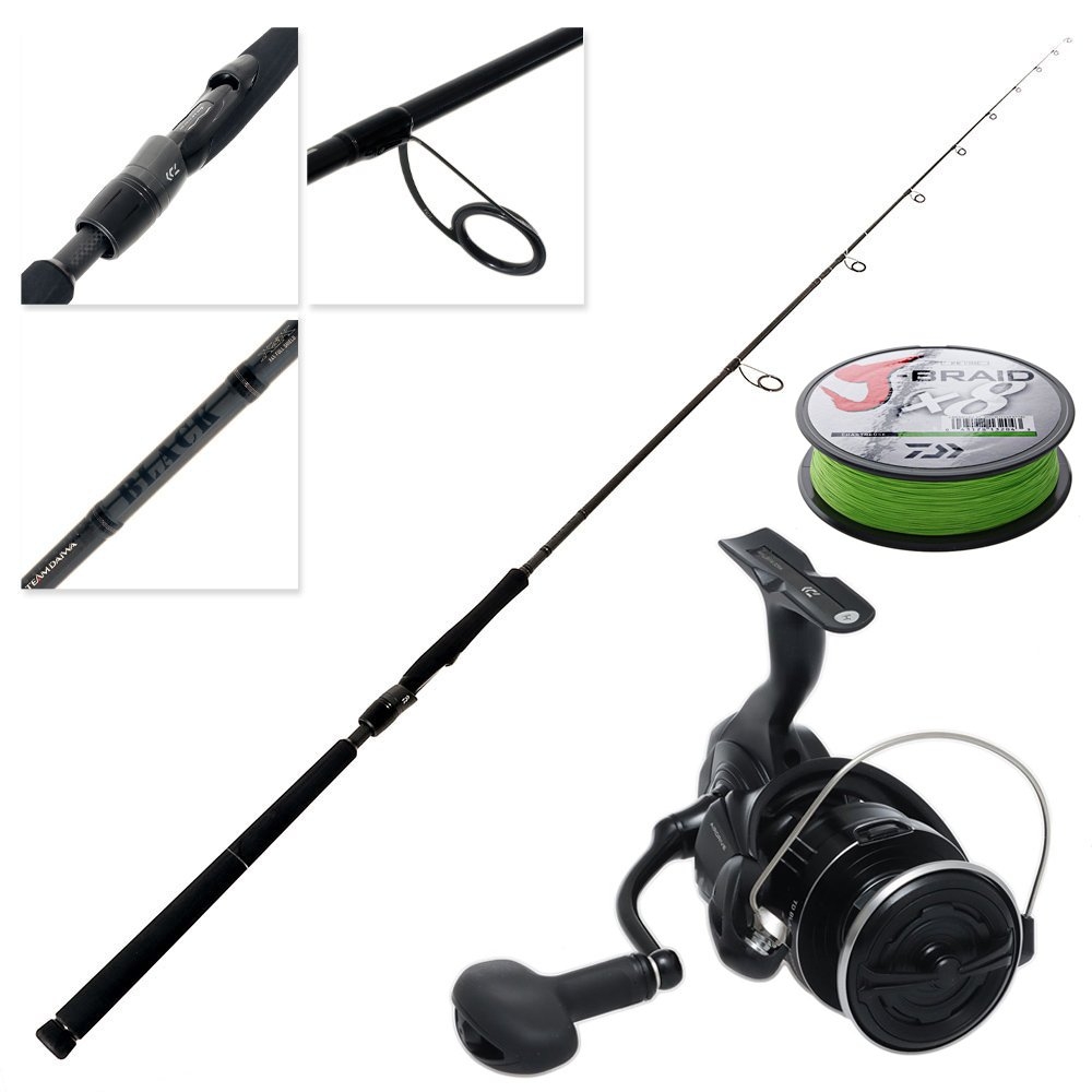 Daiwa TD Black MQ 4000D-C IV Supercasta Softbait Spin Combo with Braid 7ft 6in 5-10kg 2pc