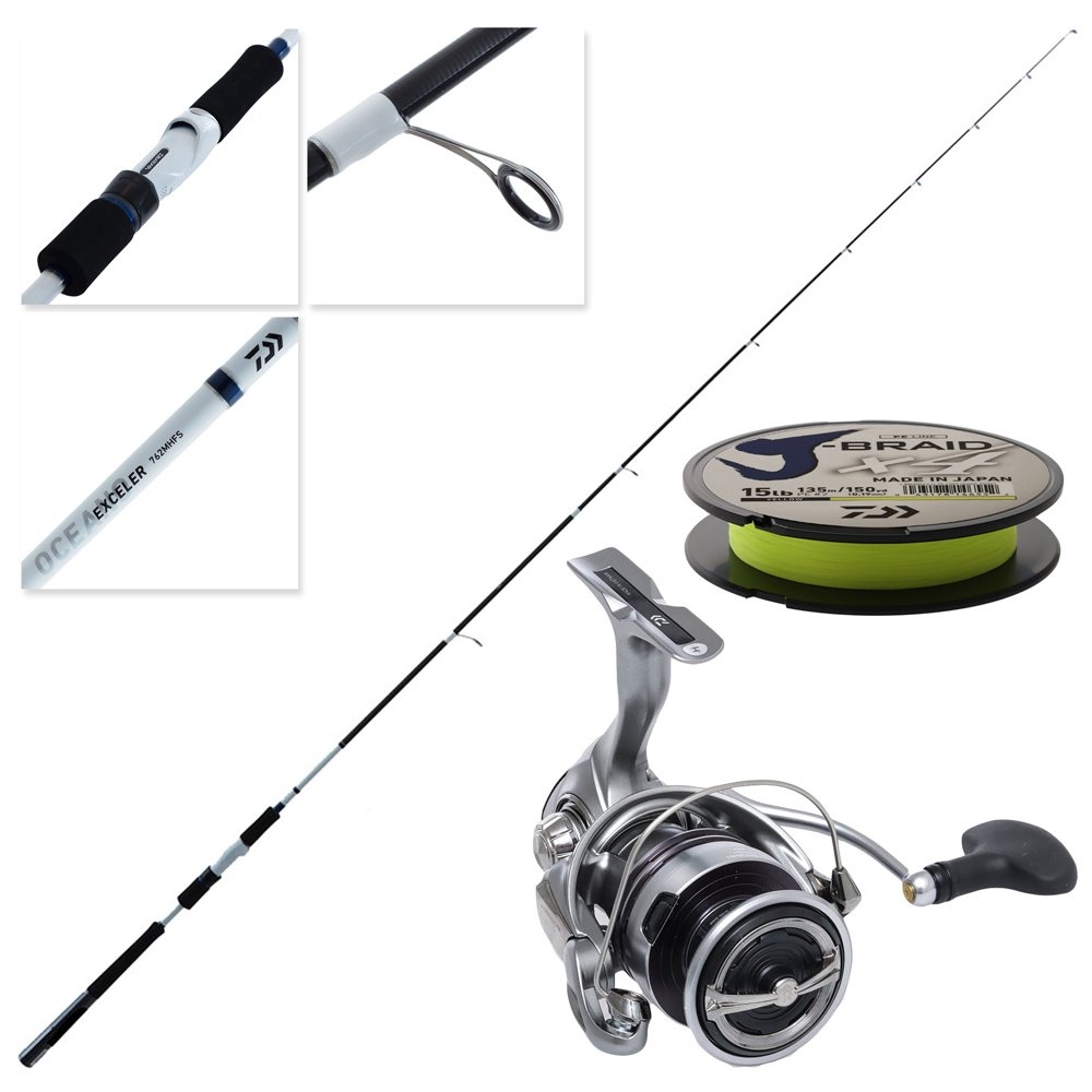 Daiwa 23 Exceler LT 3000D-C 21 Exceler Oceano 762MHFS Spinning Combo with Braid 7ft 6in 5-9kg 2pc