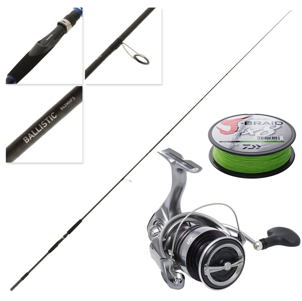 Daiwa Exceler LT 4000D-C Ballistic Softbait Combo with J-Braid 8ft 6in 2pc