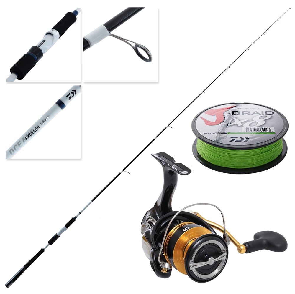 Daiwa 23 Legalis LT 4000D-C (U) 21 Exceler Oceano 762MHFS Spinning Combo with Braid 7ft 6in 5-9kg 2pc 