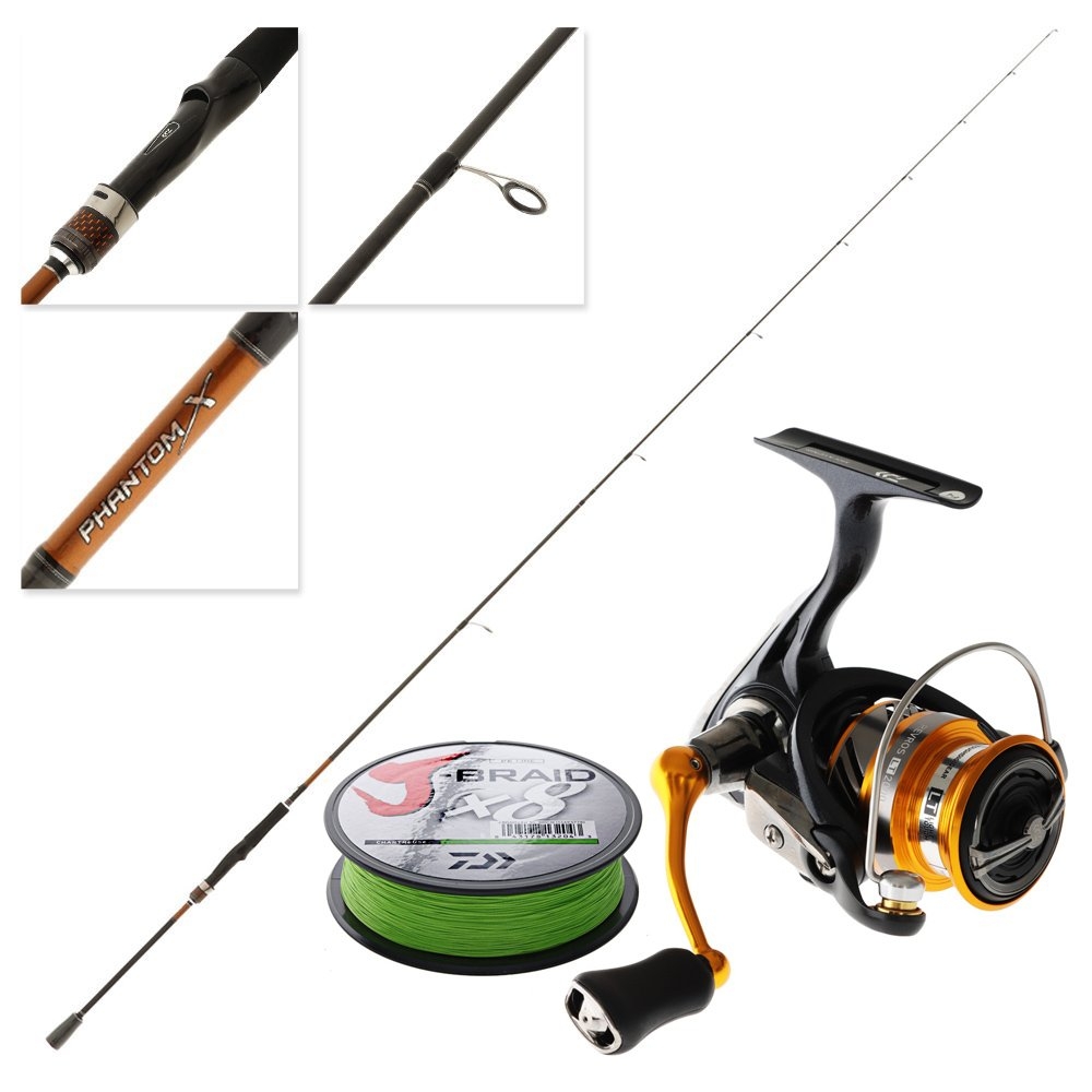 Daiwa 19 Revros LT 2000 Phantom X 762ULXS Light Tackle Spinning Combo with Braid 7ft 6in 2pc
