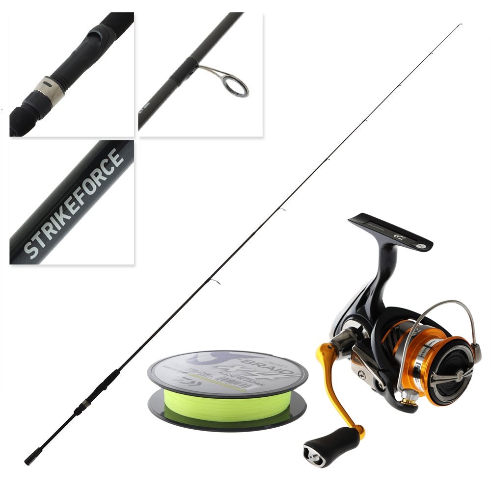 Daiwa Revros LT 2500 Strikeforce II Softbait Spin Combo 7ft 2-5kg 2pc with J-Braid