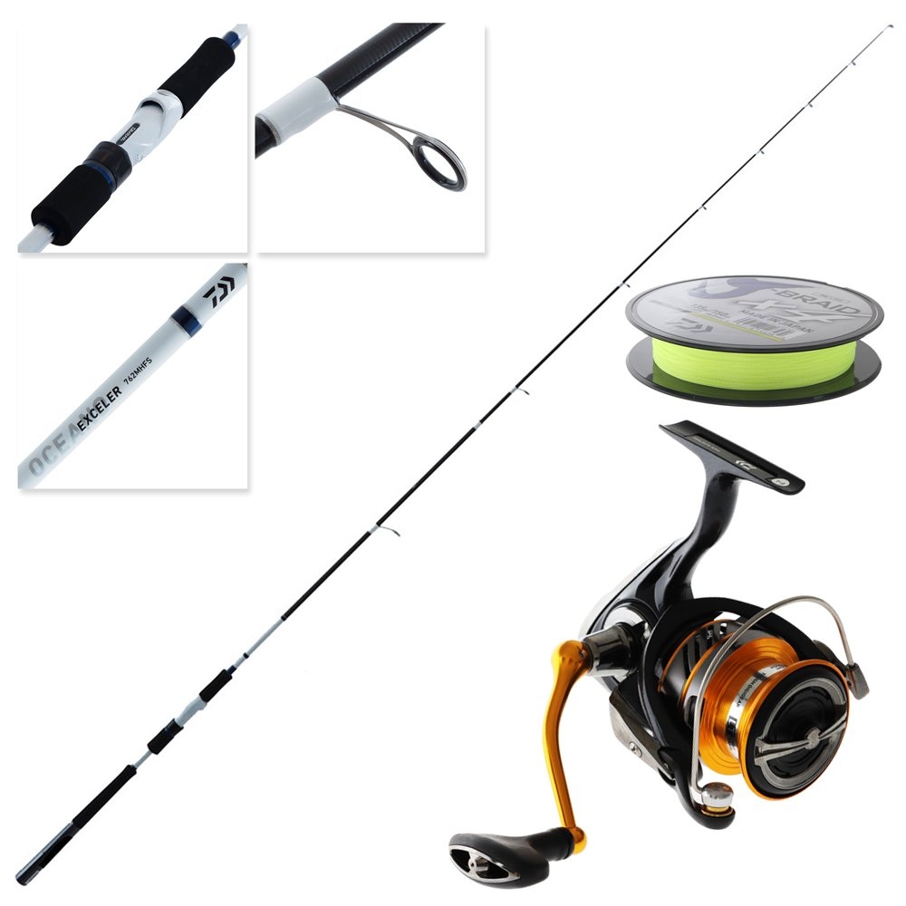 Daiwa Revros LT 4000-C Exceler Oceano Soft Bait Spin Combo with J-Braid 7ft 6in 5-9kg 2pc