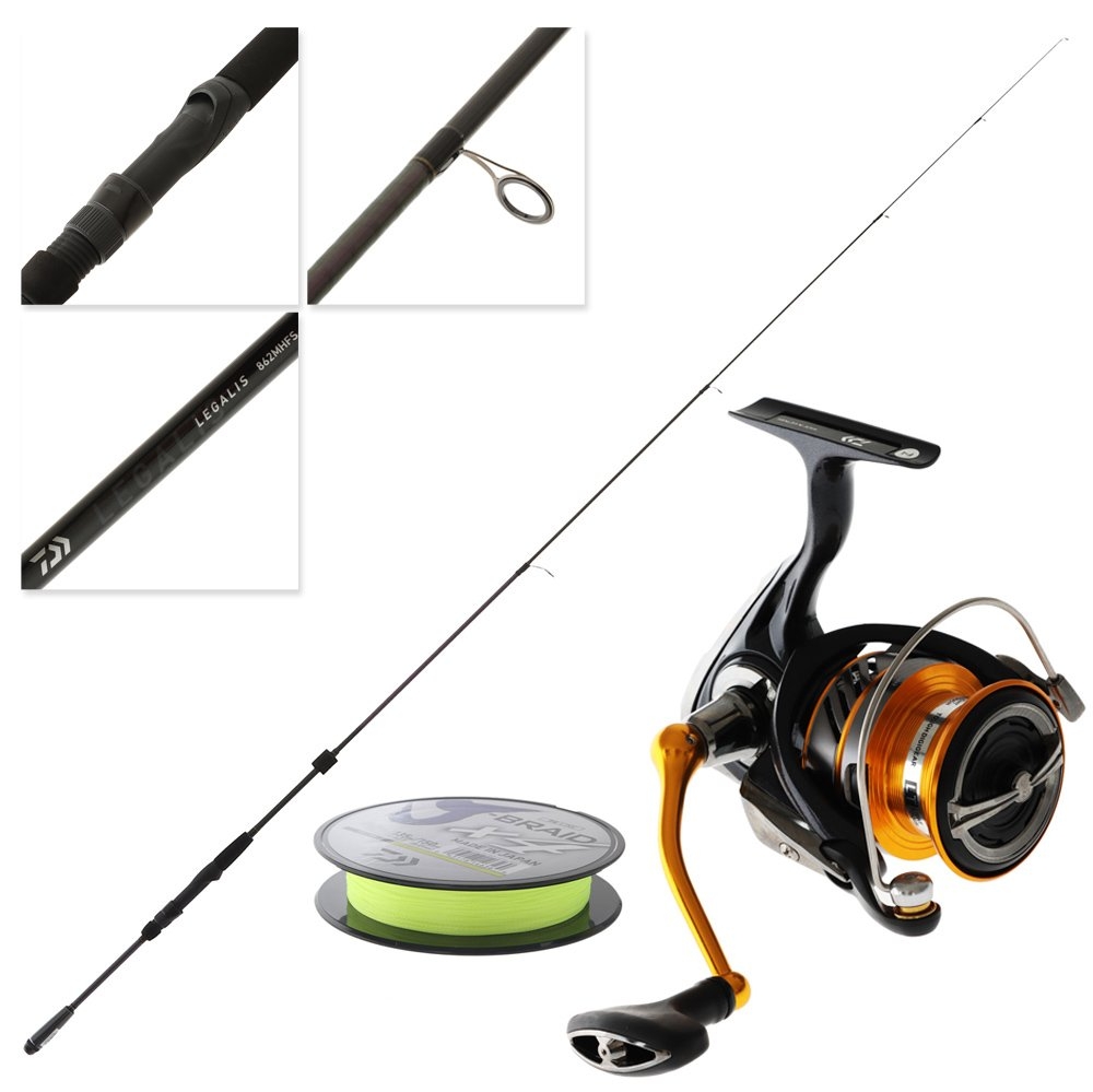 Daiwa 19 Revros LT 4000-C Legalis II Spinning Combo with J-Braid 8ft 6in 2pc