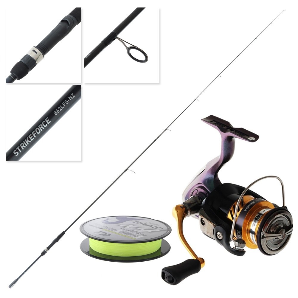 Daiwa Laguna LT 2500 Strikeforce II 862LFS-NZ Light Tackle Spinning Combo 8ft 6in 2pc with Braid