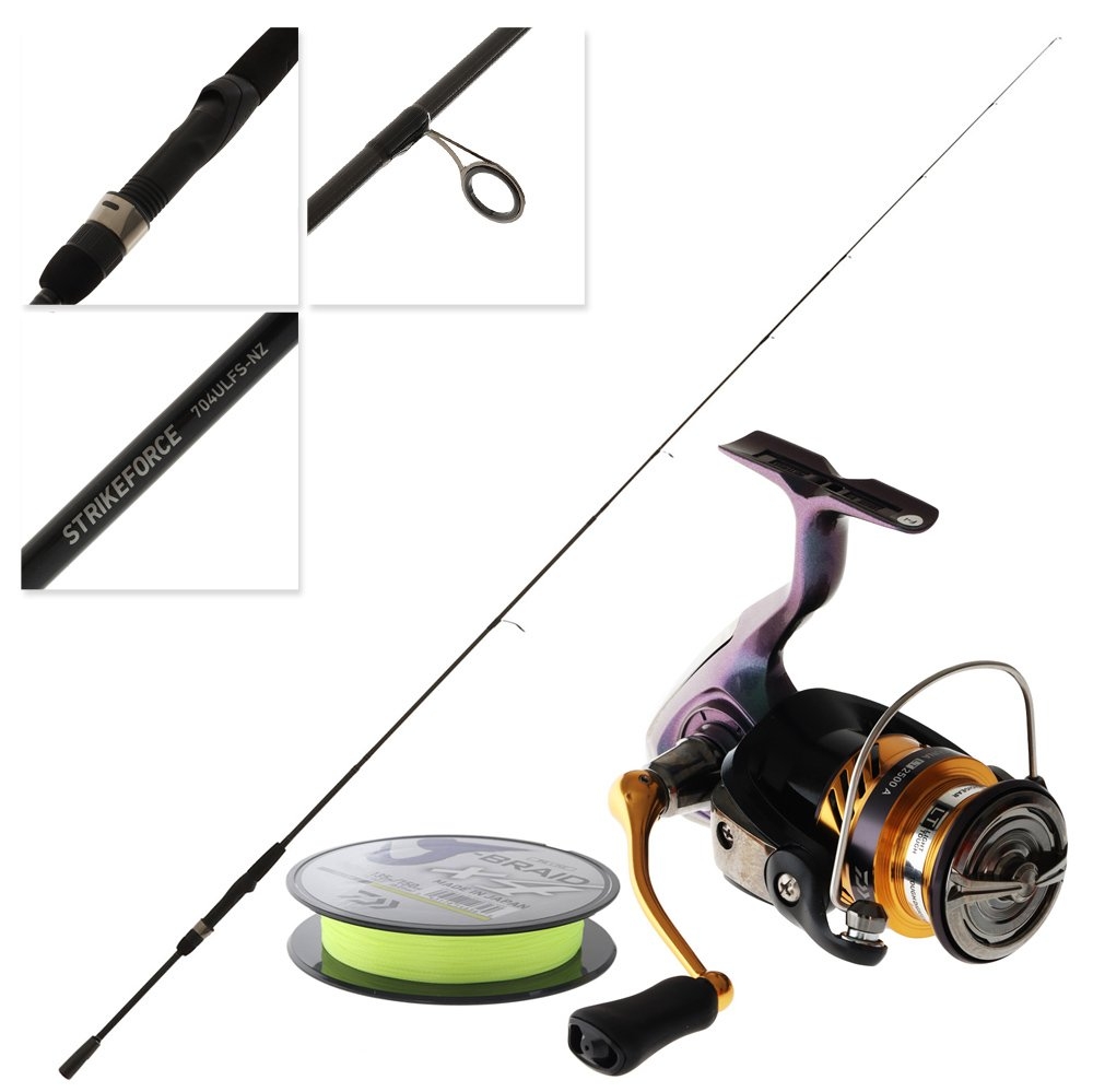 Daiwa Laguna LT 2500 Strikeforce II Travel Softbait Spin Combo 7ft 2-5kg 4pc with J-Braid