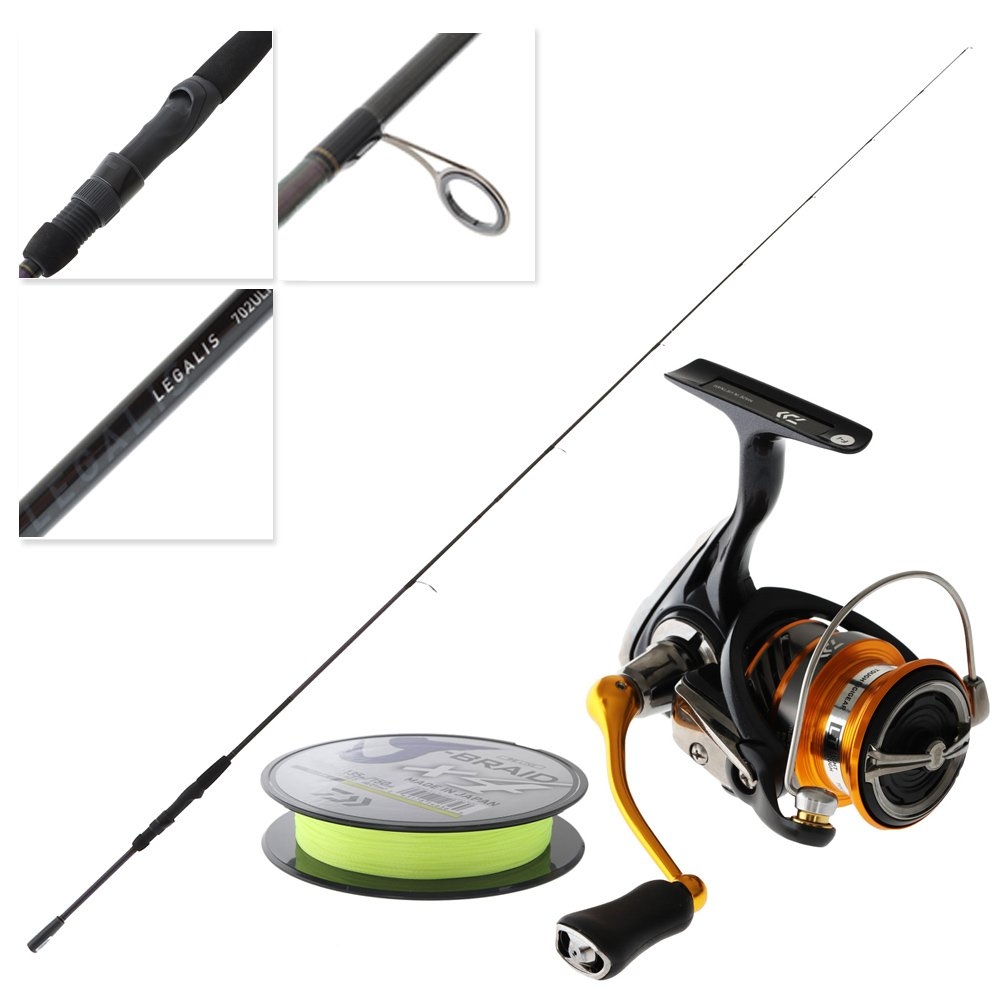 Daiwa Laguna LT 2500 Legalis II 702ULFS-NZ Light Tackle Spinning Combo with Braid 7ft 2pc 