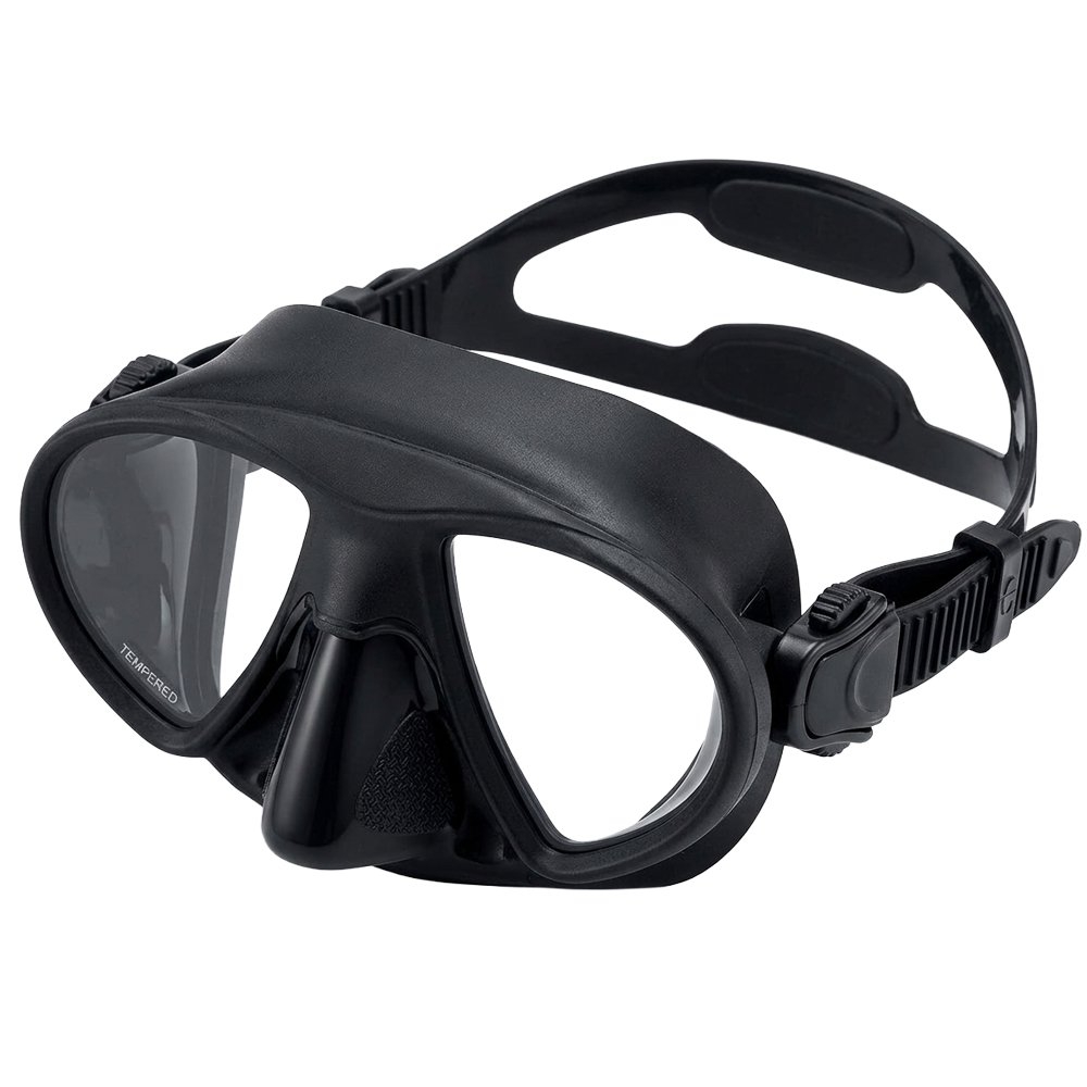 Sea Harvester Silicone Free Dive Mask and Snorkel Set Black