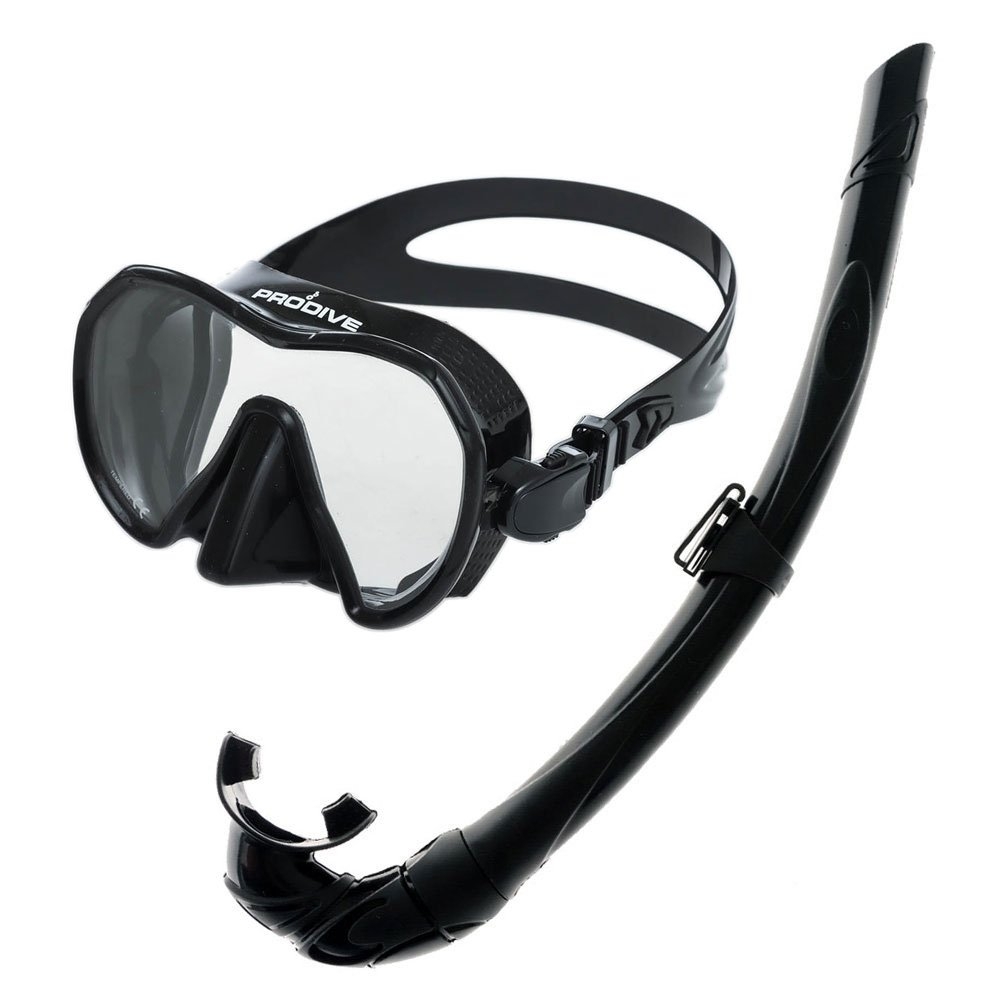 Pro-Dive Extreme Vu Sea Harvester Silicone Free Dive Mask and Snorkel Set with Fins